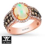 Le Vian Opal Ring tw Diamonds 14K Strawberry Gold
